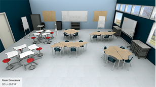 Collaborative Classroom Desks - High School - C - Overall Image